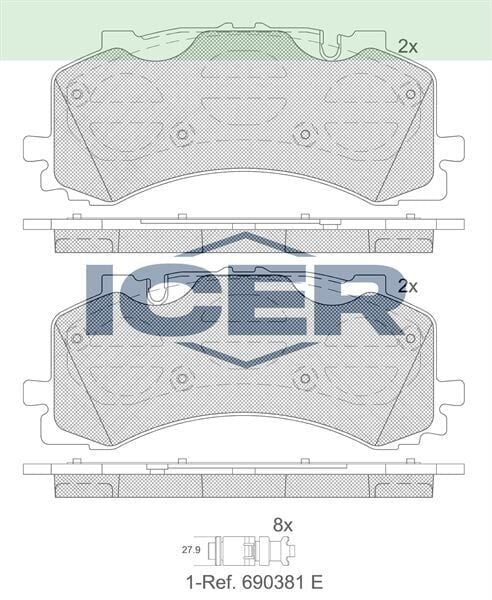 ICER FREN BALATA ON AUDI Q7 (4M) 2.0 TFSI 2015- / AUDI Q7 (4M) 3.0 TDI 2015-