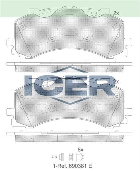 ICER FREN BALATA ON AUDI Q7 (4M) 2.0 TFSI 2015- / AUDI Q7 (4M) 3.0 TDI 2015-