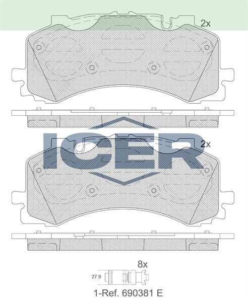 ICER FREN BALATA ON AUDI Q7 (4M) 2.0 TFSI 2015- / AUDI Q7 (4M) 3.0 TDI 2015-