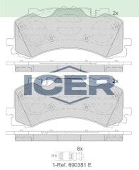ICER FREN BALATA ON AUDI Q7 (4M) 2.0 TFSI 2015- / AUDI Q7 (4M) 3.0 TDI 2015-