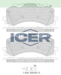ICER FREN BALATA ON AUDI Q7 (4M) 2.0 TFSI 2015- / AUDI Q7 (4M) 3.0 TDI 2015-