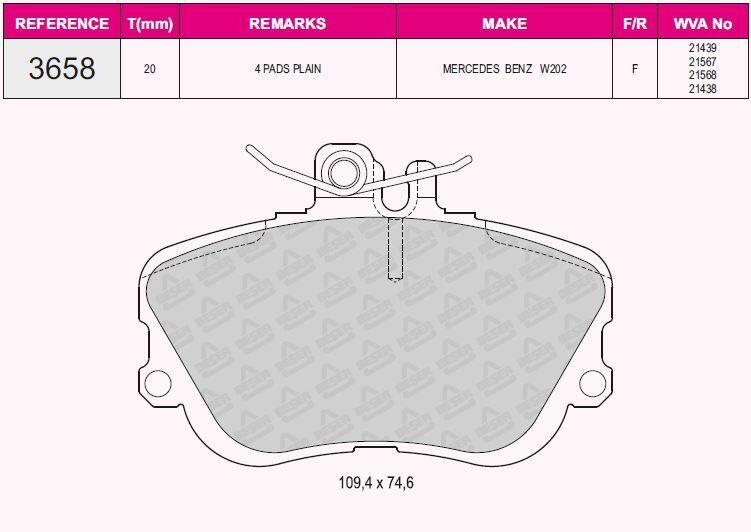 QCB FREN BALATA ON MERCEDES C SERISI (W202) 1993-2000