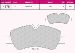 BEŞER FREN BALATA ARKA FISLI FORD TRANSIT CUSTOM (V362) 2.2 TDCI 2012-