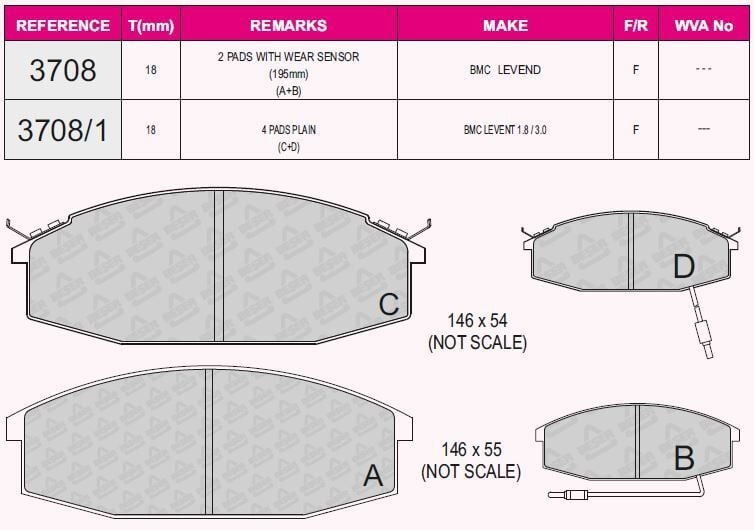 QCB ÖN BALATA BMC LEVEND FİŞLİ MEGASTAR 1,8-3,0 YAYLI