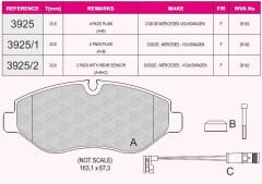 QCB FREN BALATA ON FISLI MERCEDES SPRINTER 3,5T (906) 313 CDI 2006-2009/ 315 CDI 2006-2009 / 316 CDI 2006-2009 / VW CRAFTER 30-35 (2E) 2.5 TDI 2006-2016/ CRAFTER 30-35 (2E) 2.0 TDI 2006-2016/