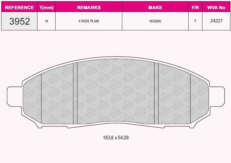QCB FREN BALATA ON IKAZLI TEL DELIKLI NISSAN NAVARA (D40) 2.5 DCI 4WD 2005-2015 / NISSAN PATHFINDER (R51) 2.5 DCI 2005-