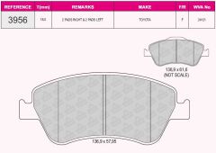 QCB FREN BALATA ON IKAZLI TOYOTA COROLLA 1.4 D 2007-2012/ COROLLA 1.4 D-4D 2007-2012/ COROLLA 1.33 2007-2012/ COROLLA 1.4 VVT-I 2007-2012/ AURIS 1.4 D-4D 2007-2012/ AURIS 1.33 DUAL-VVT-I 2007-2012
