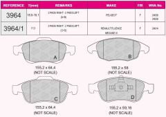 QCB FREN BALATA ON PEUGEOT PARTNER TEPEE 1.6 HDI 75 HP 2008-/ CITROEN BERLINGO 1.6 HDI 2008-/ C4 G.PICASSO 1.6 HDI 2006-/ C4 PICASSO 1.6 HDI 2006-2013/ C4 1.6 HDI 2009-/ DS4 1.6 E-HDI 2011-/ C4 1.6 2009-