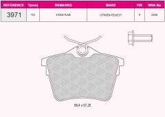 QCB FREN BALATA ARKA PEUGEOT PARTNER 1.6 HDI 2008-/ 308 (4A,4C) 1.4 HDI 2007-2013/ 1.6 HDI 2007-2013/ 1.6 VTI 2007-2013 / CITROEN BERLINGO 1.6 HDI 2008-