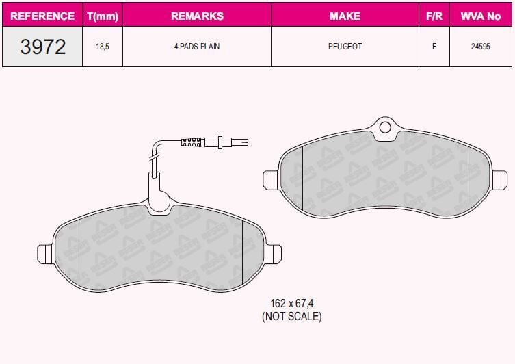 QCB FREN BALATA ON FISLI FIAT SCUDO (270) 1.6 MJT 2007-/ SCUDO 2.0 MJT 2007-/ CITROEN JUMPY II 1.6 HDI 2006-/JUMPY II 2.0 HDI 2006-/ PEUGEOT EXPERT 1.6 HDI 2007-/ EXPERT 2.0 HDI 2007-