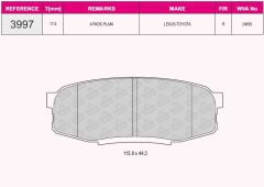 QCB ARKA FREN BALATA TOYOTA LANDCRUISER 4.5L 1VD-FTV VDJ200 dizel D4-D 08-> 4.6L 2UZ-FE UZJ200 V8 08->