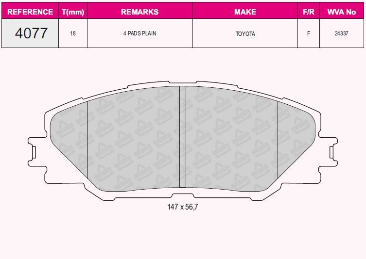 QCB FREN BALATA ON TOYOTA RAV4 III (ACA3_, ACE_, ALA3_, GSA3_, ZSA3_) 2.0 VVT-I 2005-2012 / RAV4 III 2.2 D 2005-2012 / RAV4 III 2.2 D-4D 2005-2012