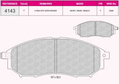 QCB FREN BALATA ON NISSAN PATHFINDER (R51) 2.5 DCI 4WD 2005- / MURANO (Z50) 3.5i V6 2005-2008 / RENAULT KOLEOS (HY) 2.0 DCI 2008-2014
