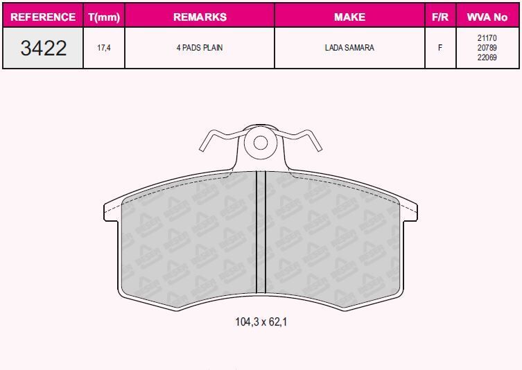 RECOVER ÖN BALATA LADA SAMARA 1.1-1.3-1.5