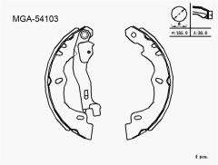 MGA ARKA PABUÇ BALATA PALIO 1.4-1.6 96=> 98845348