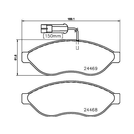 MGA FREN BALATA ON CIFT FISLI FIAT DUCATO 2.3 MJT 2006-2014/ JUMPER III 2.2 HDI 2006-2014 / BOXER III 2.2 HDI 2006-2014 1611457380