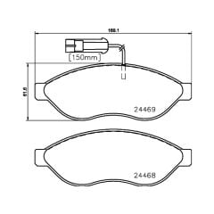 MGA FREN BALATA ON CIFT FISLI FIAT DUCATO 2.3 MJT 2006-2014/ JUMPER III 2.2 HDI 2006-2014 / BOXER III 2.2 HDI 2006-2014 1611457380