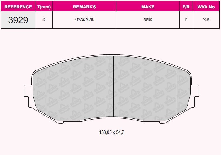 FREN BALATA ON SUZUKI GRAND VITARA II (JT) 1.6 VVT-I 2005- / GRAND VITARA II (JT) 1.9 DDIS 2005-