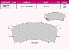 BSR FREN BALATA ON MAZDA 626 IV (GE) 1.8i 1992-1997/ 626 IV (GE) 2.0i 1992-1997 / 626 V (GF) 1.8i 1997-2002 180971204
