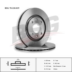 BSG FREN DISKI ON HAVALI 4 BJN 265,8X20,4X66,06X27,5 PARTNER 1.9 D-2.0 HDI 1996-2008/BERLINGO 1.6i -1.9 D 1996-2008/206 1.6 HDI-1.6i 16v-2.0i 1998-2006/XSARA 1.4-1.6 1997-2005/306 1.4i-1.6i-1.8i 1993-2002