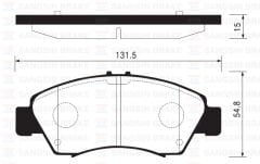 HI-Q FREN BALATA ON IKAZLI HONDA CIVIC VI 1.4i 1995-2001 / CIVIC VI 1.5i 1995-2001 / CITY 1.4i 2006- / JAZZ II (GD) 1.4i 2002-2004