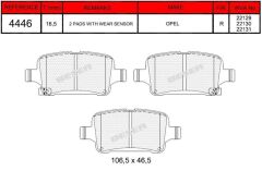 BSR FREN BALATA ARKA IKAZLI OPEL ASTRA K 1.0i TURBO - 1.4i TURBO - 1.6 CDTI 15-16 JANT 2015- 39037199