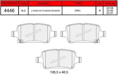 BSR FREN BALATA ARKA IKAZLI OPEL ASTRA K 1.0i TURBO - 1.4i TURBO - 1.6 CDTI 15-16 JANT 2015- 39037199