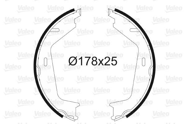 VALEO FREN PABUC BALATA ARKA 177,8X25mm VOLVO S60 2000-2010 / S80 2000-2014